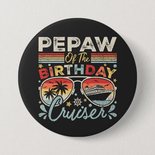 ペップオブザ誕生日クルーザーバケーションラウンド 缶バッジ (正面)