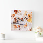 ペッモダントシンプルカスタム6画像丁合写真 スクエア壁時計 (ホーム)