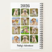 ペッモダントジパーソナライズされたャーナル犬写真コラージュ プランナー手帳 (裏面)