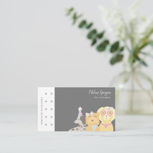 ペッモダントトリマーキャラクターロゴ報酬 名刺 (スタンド正面)