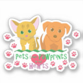 ペッ離れツ足跡 シール (正面)