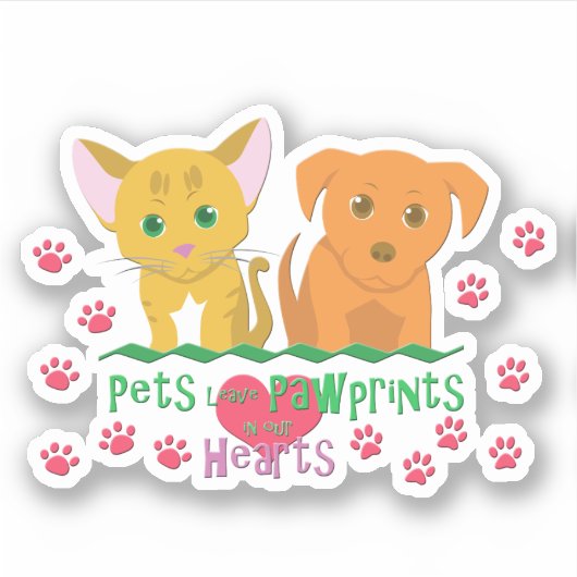 ペッ離れツ足跡 シール (正面)