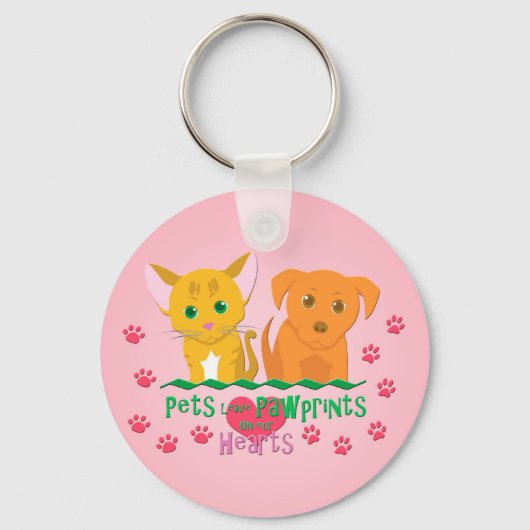 ペッ離れト・ポープリントのハート キーホルダー (正面)