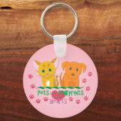 ペッ離れト・ポープリントのハート キーホルダー (正面)