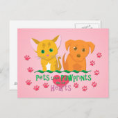 ペッ離れト・ポープリントのハート ポストカード (正面/裏面)