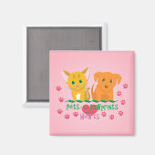 ペッ離れト・ポープリントのハート マグネット (正面/裏面)