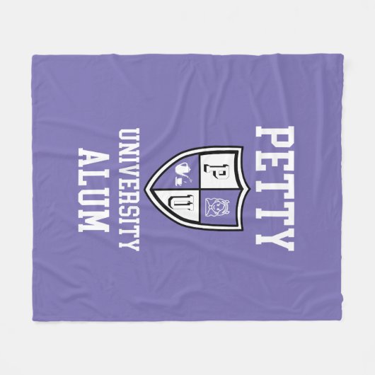 ペティ大学アルムグラード母校ラベンダー フリースブランケット (正面(横))