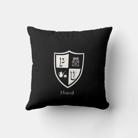 ペティ大学ミョウバンパーソナライズされた科おもしろい クッション (裏面)