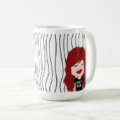 ペティ・ママ | おもしろい顔マストライプのザーデイマグ コーヒーマグカップ (正面右)