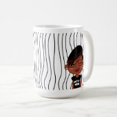 ペティ・ママ | おもしろい顔マストライプのザーデイマグ コーヒーマグカップ (正面右)