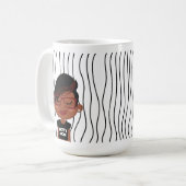 ペティ・ママ | おもしろい顔マストライプのザーデイマグ コーヒーマグカップ (正面左)
