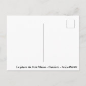 ペティ・ミヌ灯台 日の入り フィニステール フランス ポストカード (裏面)