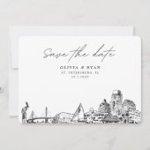 ペテエレガントルモダンブルク日付の保存 招待状 (正面)