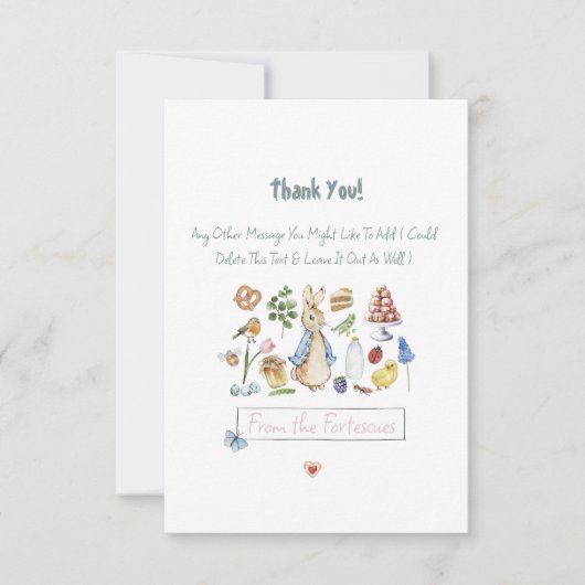 ペテパーソナライズされたーター サンキューカード (正面)