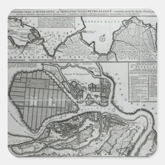 ペテルブルクの地図, c.1750 スクエアシール (正面)