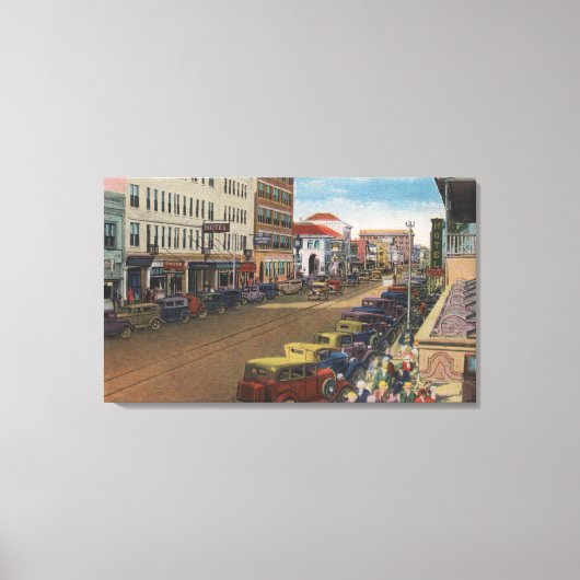 ペテルブルク州（フロリダ州） – 中央アベニューの表示 キャンバスプリント (正面)