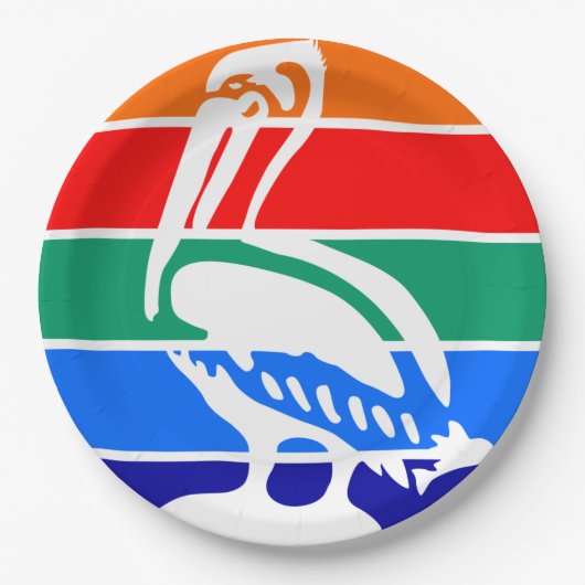 ペテルブルク市国旗（フロリダ） ペーパープレート (正面)