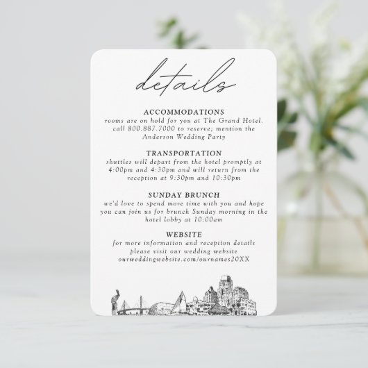 ペテルブルク結婚の小さな垂直詳細 エンクロージャーカード (スタンド正面)