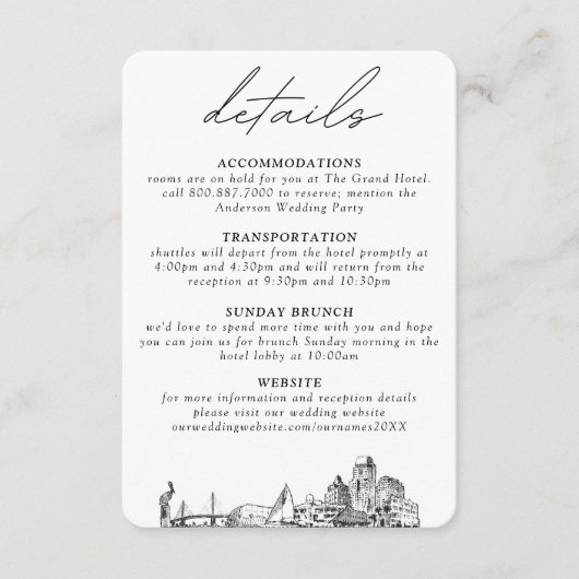 ペテルブルク結婚の小さな垂直詳細 エンクロージャーカード (正面)