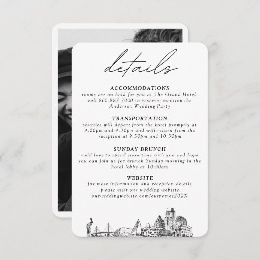 ペテルブルク結婚の小さな垂直詳細 エンクロージャーカード (正面/裏面)