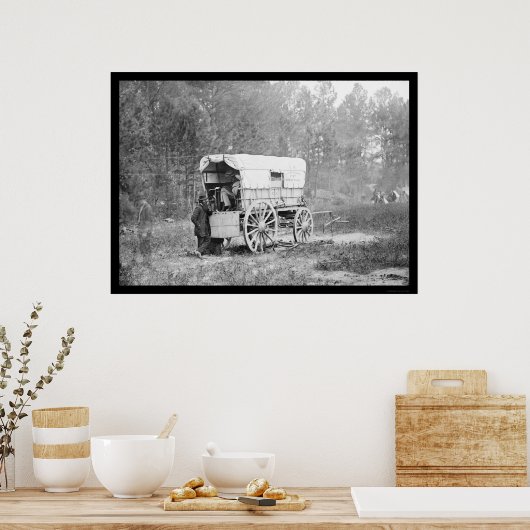 ペテルブルク1864付近の電信バッテリワゴン ポスター (キッチン)