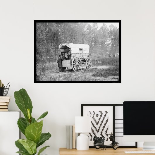 ペテルブルク1864付近の電信バッテリワゴン ポスター (ホームオフィス)