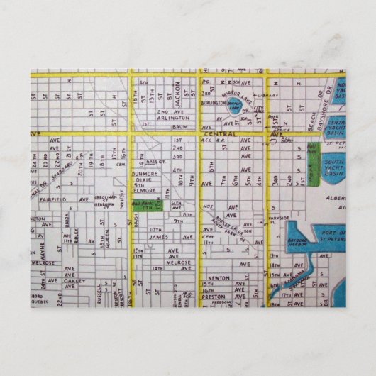 ペテルブルク,フロリダのヴィンテージの地図 ポストカード (正面)