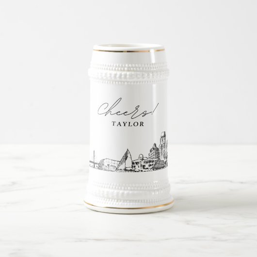 ペテルブルク・フロリダギフトパーソナライズされたプレゼント ビールジョッキ (中央)