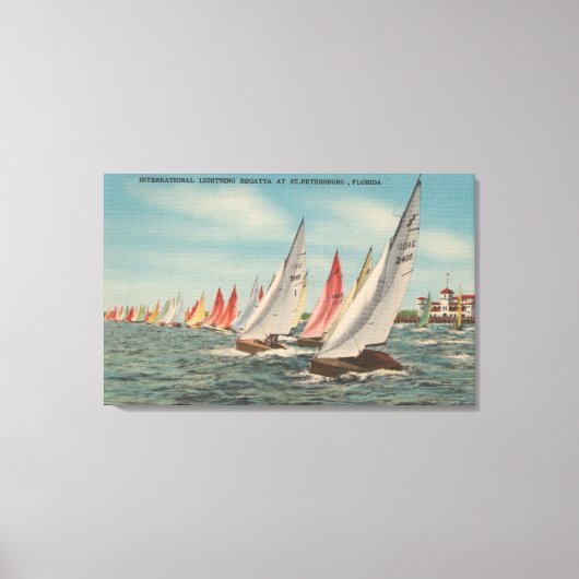 ペテルブルク，フロリダ – レガッタ稲妻の表示 キャンバスプリント (正面)