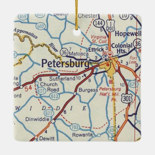 ペテルブルクVAヴィンテージの地図 セラミックオーナメント (裏面)