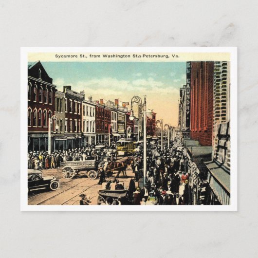ペテルブルクVA, Sycamore St View, 1920sヴィンテージ ポストカード (正面)