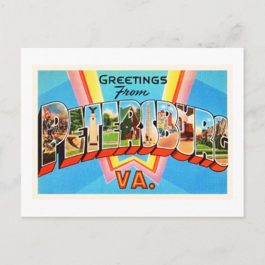 ペテルブルクVirginia VAオールドヴィンテージ旅行はがき ポストカード (正面)