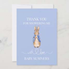 ペテロのオーソナライズウサギの赤ちゃんシャワーありがとう サンキューカード