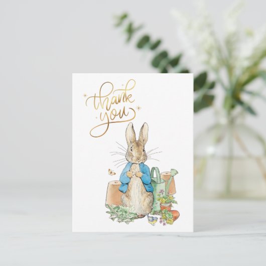 ペテロのオーダーメイドウサギありがとう ポストカード (スタンド正面)