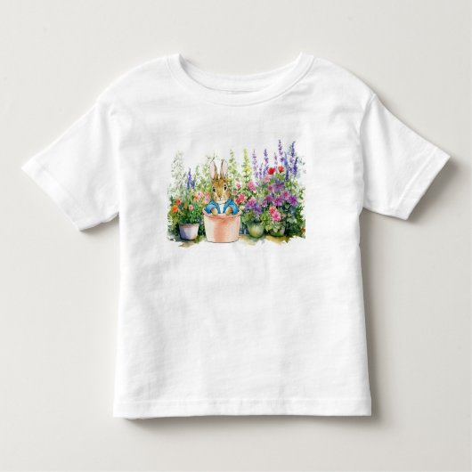 ペテロの庭のポット植物のウサギ トドラーTシャツ (正面)