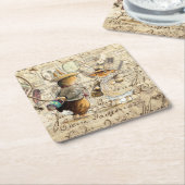 ペテロウサギ組成 スクエアペーパーコースター (アングル)