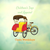 ペディカブ人力車の漫画イラストレーション ウィンドウサイン (シート3)