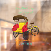 ペディカブ人力車の漫画イラストレーション ウィンドウサイン (シート2)