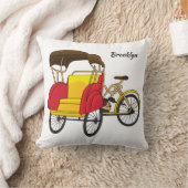 ペディカブ人力車の漫画イラストレーション クッション (ブランケット)