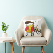 ペディカブ人力車の漫画イラストレーション クッション (椅子)