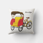 ペディカブ人力車の漫画イラストレーション クッション (裏面)