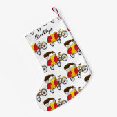 ペディカブ人力車の漫画イラストレーション スモールクリスマスストッキング (裏面 (吊り時))