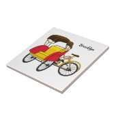 ペディカブ人力車の漫画イラストレーション タイル (側面)