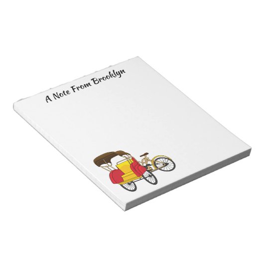 ペディカブ人力車の漫画イラストレーション ノートパッド (アングル)