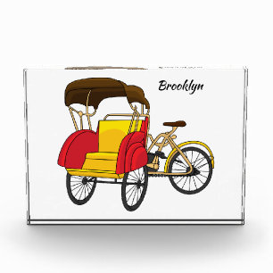 ペディカブ人力車の漫画イラストレーション フォトブロック