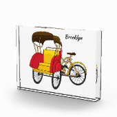 ペディカブ人力車の漫画イラストレーション フォトブロック (右)