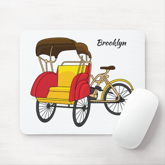ペディカブ人力車の漫画イラストレーション マウスパッド (マウス)