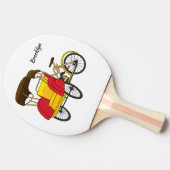 ペディカブ人力車の漫画イラストレーション 卓球ラケット (横)