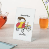 ペディカブ人力車の漫画イラストレーション 台座サイン (インサイチュ)