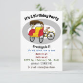 ペディカブ人力車の漫画イラストレーション 招待状 (スタンド正面)